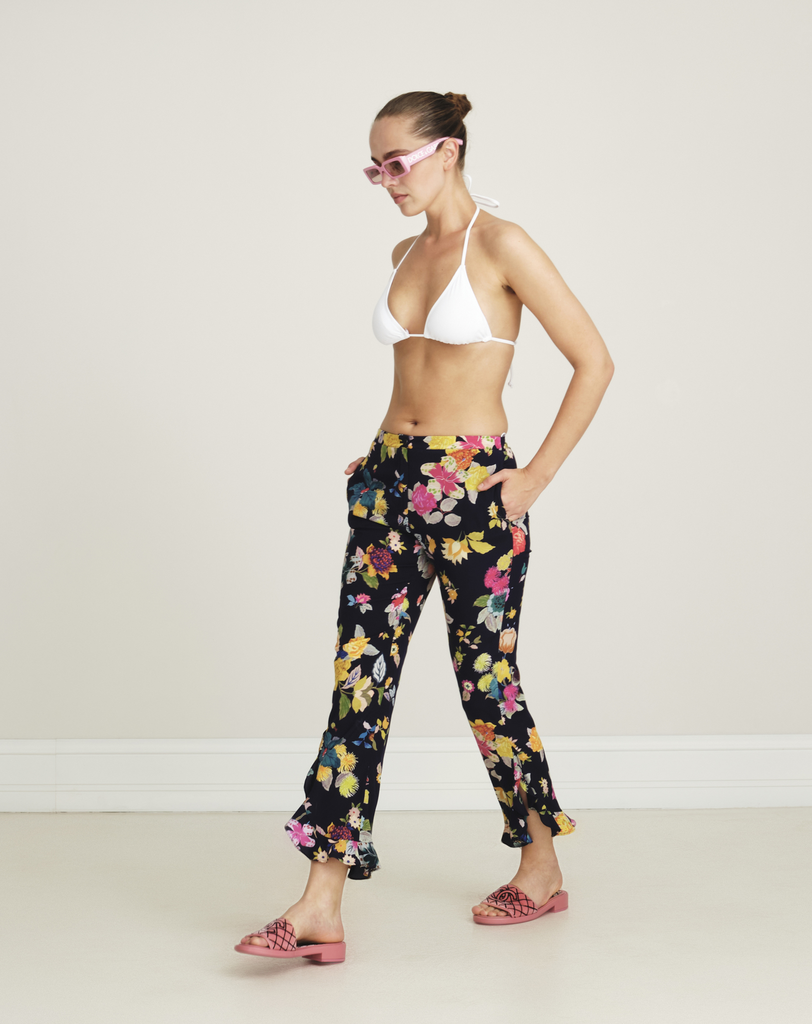 Etro - Floral Print Mid Rise Silk Pants   IT42